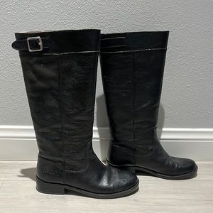Coach Tall Black Leather Equestrian Boots